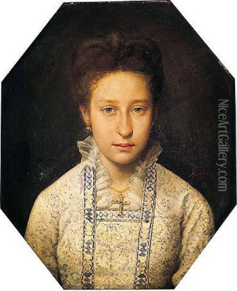 Retrato De Dama Oil Painting - Antonio Caba Casamitjana