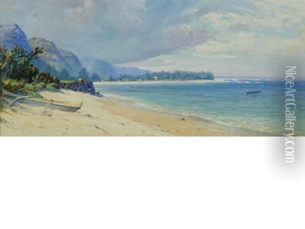 Near Hau'ula, Oahu Oil Painting - David Howard Hitchcock