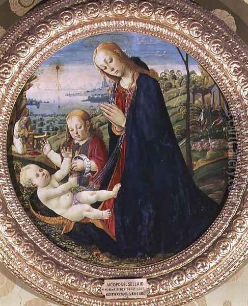 Adoration of the Christ Child Oil Painting - Jacopo Del Sellaio