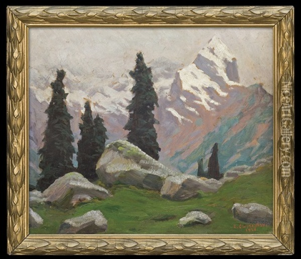 First Snow. View From Tatra Mountains Oil Painting - Zefir Cwiklinski