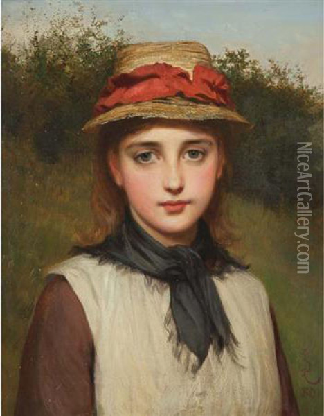 The Farmer's Daughter Oil Painting - Charles Sillem Lidderdale