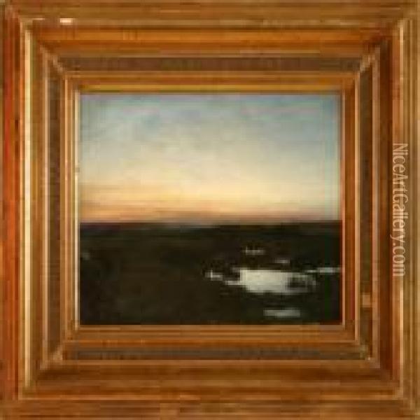 Landscape At Sunset Oil Painting - Julius Paulsen
