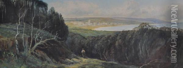 Devon Coastal Scene Oil Painting - John Fullwood