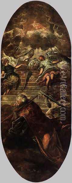 Jacob's Ladder Oil Painting - Jacopo Tintoretto (Robusti)