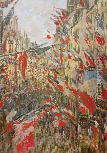 Rue Montorgueil Decked Out with Flags Oil Painting - Claude Oscar Monet