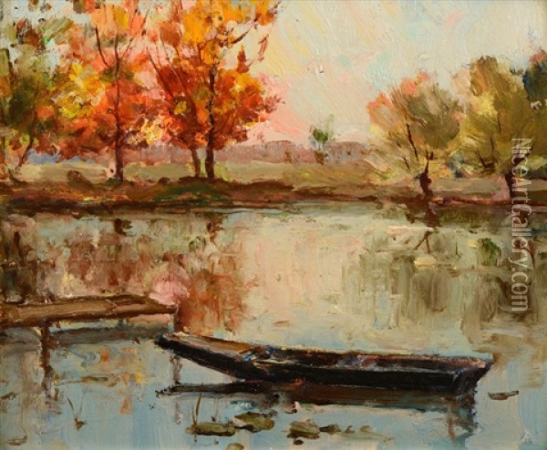 La Barque Oil Painting - Georgi Alexandrovich Lapchine