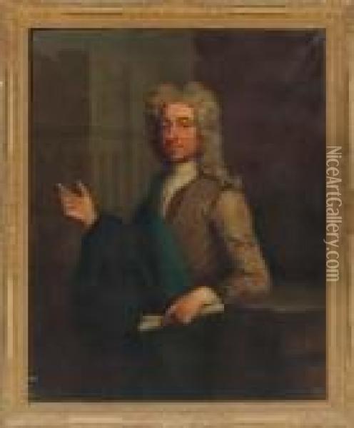 Portrait Of The Architect John Buxton Oil Painting - Michael Dahl