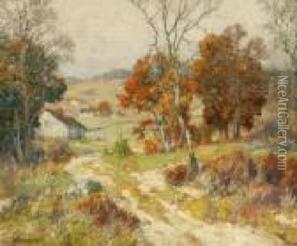 The Village Road Oil Painting - Maurice Braun