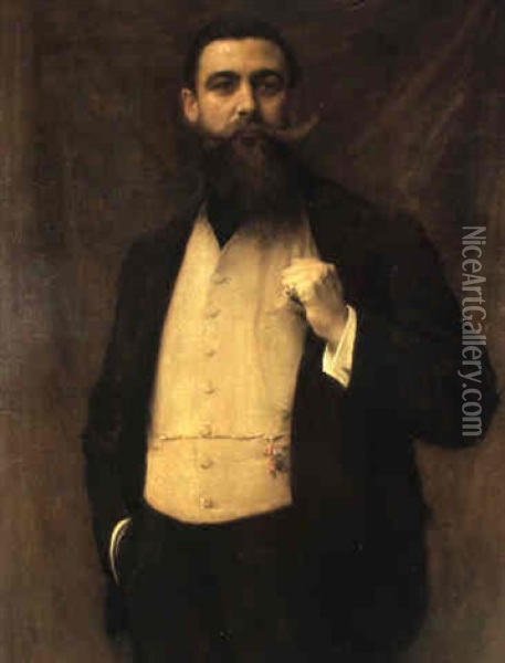 Portrait De Albert Lavergne, Frere De L'artiste Oil Painting - Georges-Auguste-Elie Lavergne