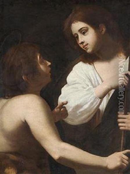 Johannes Der Taufer Und Der Engel Oil Painting - Giovanni Antonio Galli