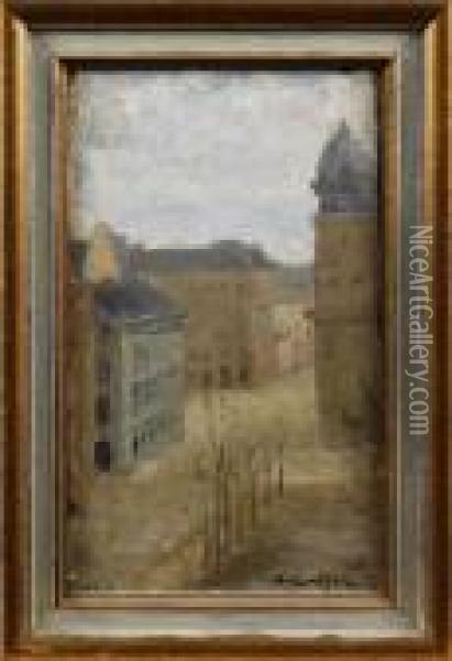 Stadsmotiv Oil Painting - Alf, Alfred Wallander