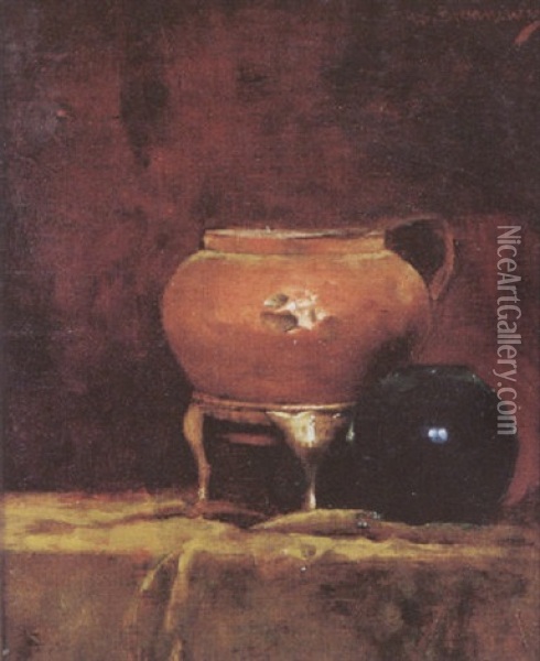 The Copper Urn Oil Painting - George W. Brenneman