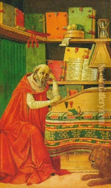 Saint Jerome In His Study Oil Painting -  Bartolomeo di Giovanni