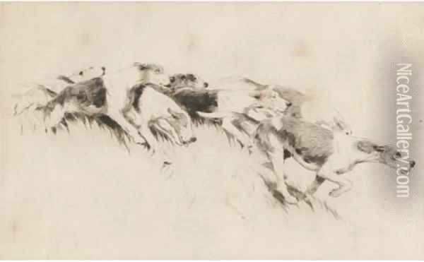 Hounds on the scent Oil Painting - Cecil Charles Aldin