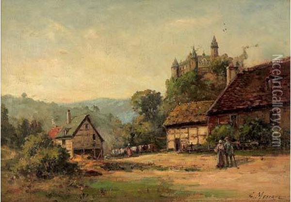 Scene De Village Oil Painting - Gustave Mascart