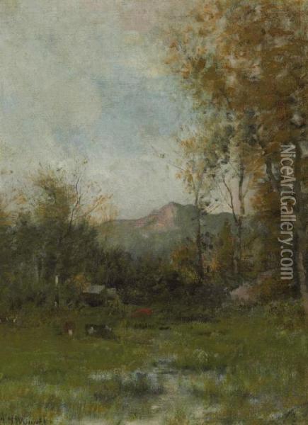 Pasture With Mountain View Oil Painting - Alexander Helwig Wyant