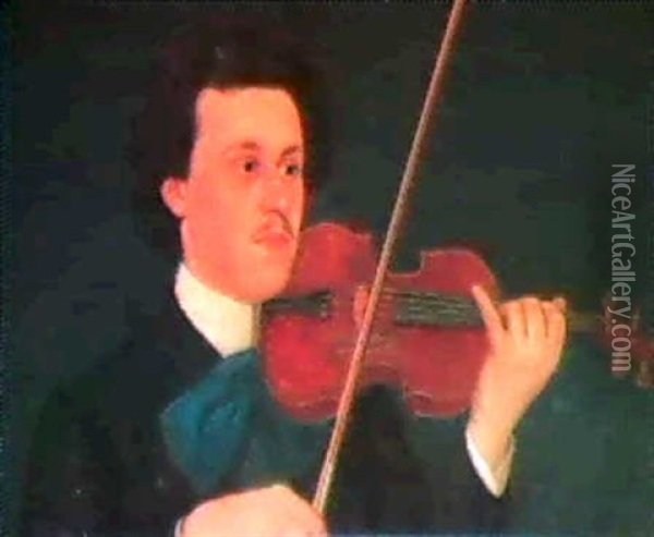 Der Geigenspieler Oil Painting - Max Dieke