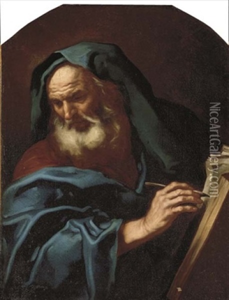 An Evangelist Oil Painting - Johann Carl Loth