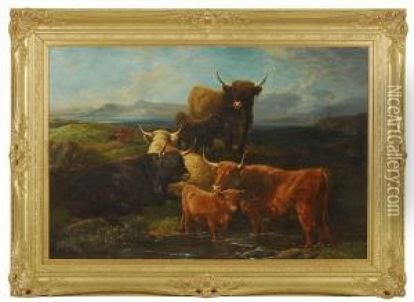 Resting Cattle Oil Painting - George W. Horlor