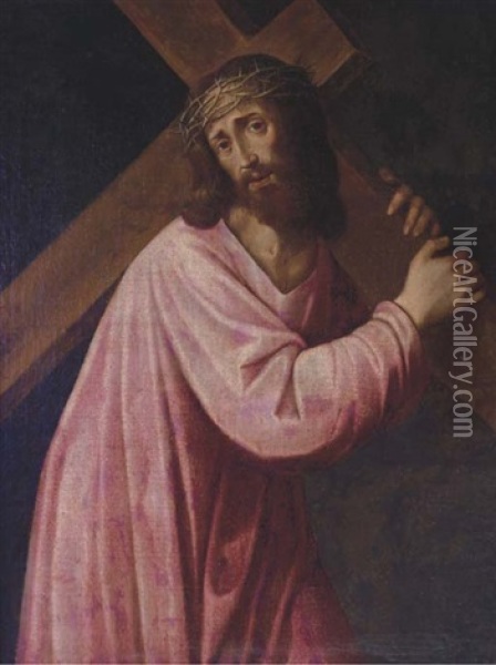 Christ On The Road To Calvary Oil Painting - Giovanni Girolamo (da Brescia) Savoldo