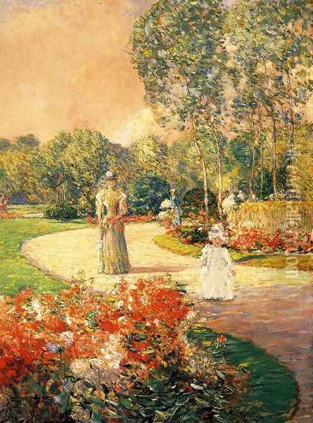 Parc Monceau, Paris Oil Painting - Frederick Childe Hassam