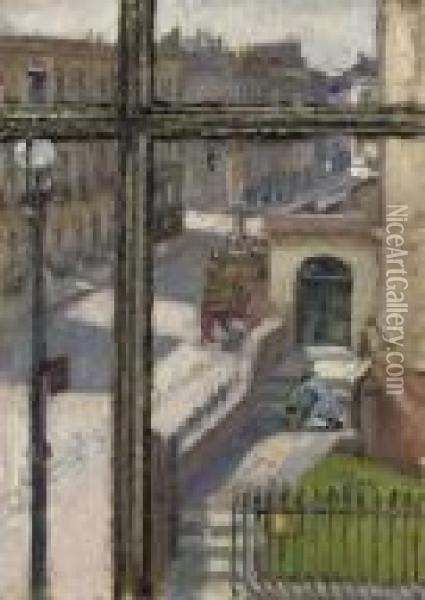From A Window In The Hampstead Road Oil Painting - Spencer Frederick Gore