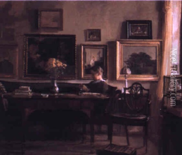 A Relaxing Moment Oil Painting - Gustav Vilhelm Blom