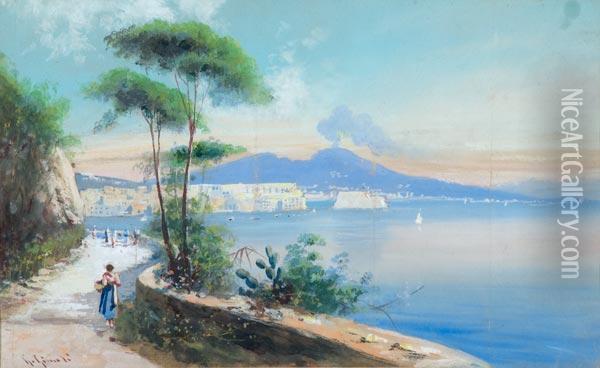 Golfo Di Napoli Da Posillipo Oil Painting - Guglielmo Giusti