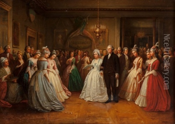 Washington's Inaugural Ball, 1863 Oil Painting - Dennis Malone Carter