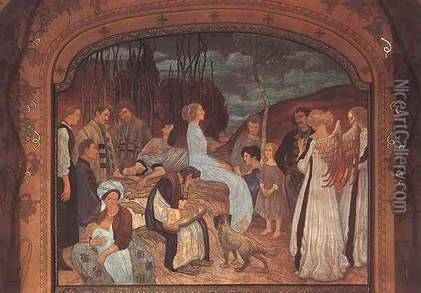 Szekely Folk Tales 1912 Oil Painting - Aladar Korosfoi-Kriesch
