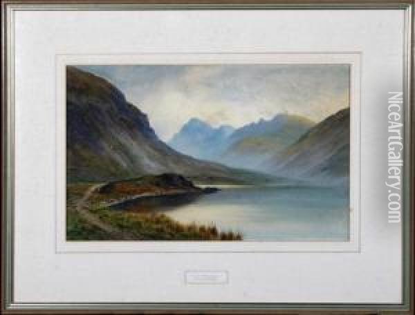 Lake Ennerdale With Bowness Knoth, The Pillar And Iron Crags Oil Painting - Edward Horace Thompson
