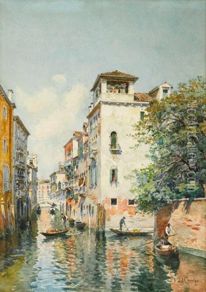 Venetian Canal Scene Oil Painting - Federico del Campo