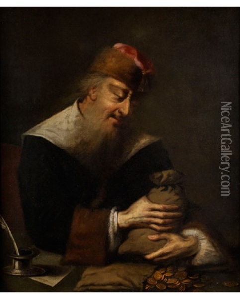 Der Geizhals Oil Painting - Pieter Gerritsz van Roestraten