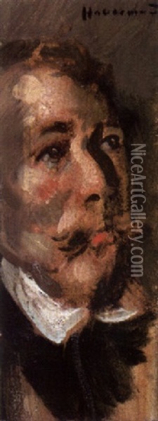 Mannerportrat (selbstbildnis?) Oil Painting - Hugo von Habermann the Elder