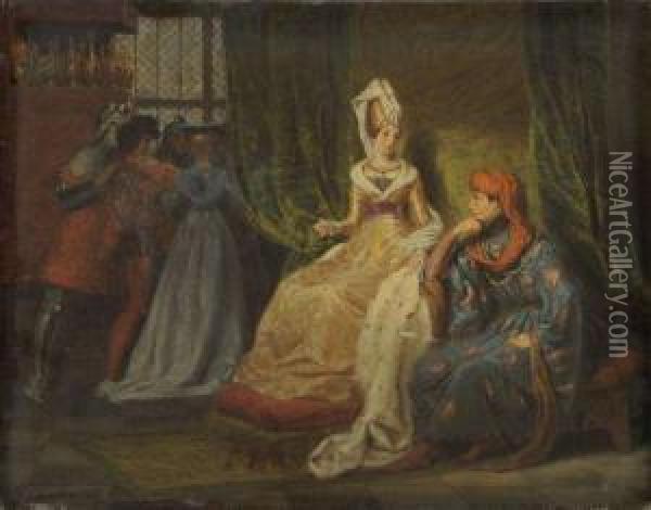 Charles Ix Et Marie Touchet Oil Painting - Gillot Saint-Evre