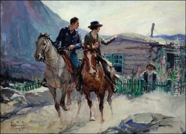 Leaving The Old Man Oil Painting - William Henry Dethlef Koerner