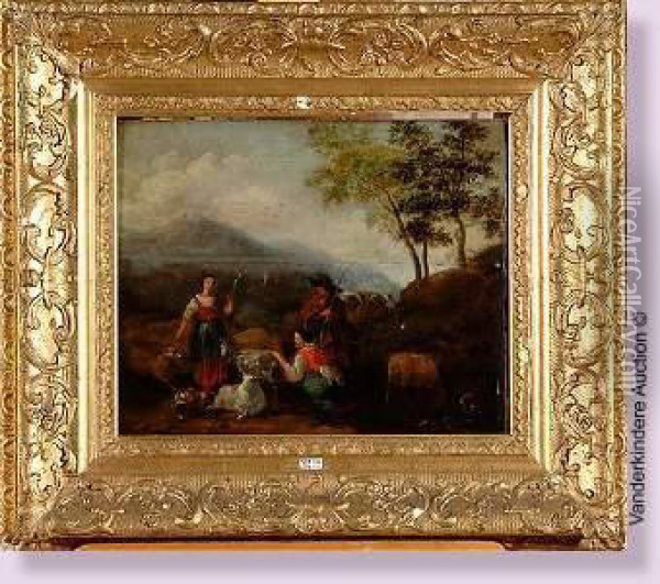La Halte Des Bergers Et De Leur Troupeau Oil Painting - Nicolaes Berchem