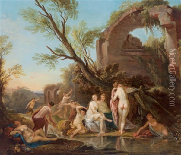 Diana Und Actaeon Oil Painting - Jean Baptiste Lallemand