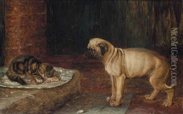 Guarding The Remains Of Supper Oil Painting - Horatio Henry Couldery