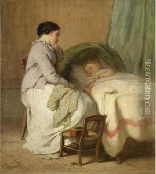 Mother And Child Oil Painting - Peter Philipp Rumpf