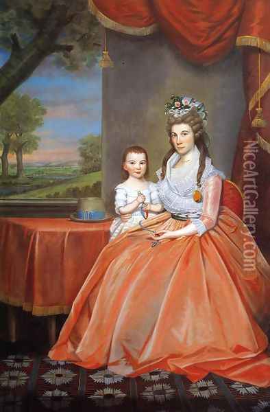 Mrs. Elihaj Boardman and Son Oil Painting - Ralph Earl