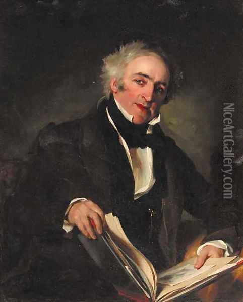 Portrait of a gentleman Oil Painting - James Lonsdale