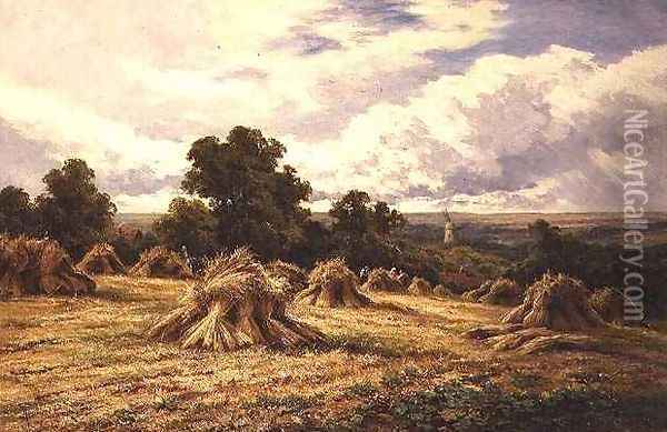 Harvested Field Oil Painting - Henry Hillier Parker