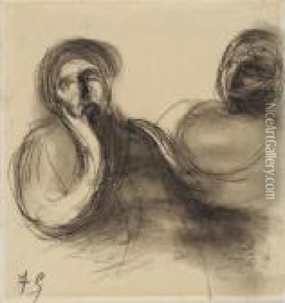 Deux Figures Oil Painting - Eugene Carriere