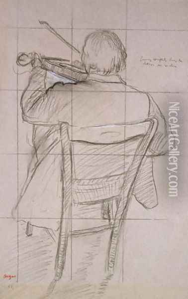 Study of a Violinist Seen from the Back Oil Painting - Edgar Degas