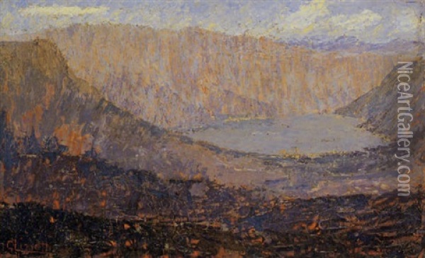 Lago Al Crespuscolo Oil Painting - Guido Cinotti