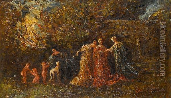 Fete Champetre Oil Painting - Adolphe-Joseph Huot