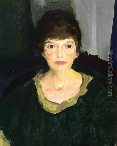 Portrait Of Emme In Night Light Oil Painting - George Wesley Bellows