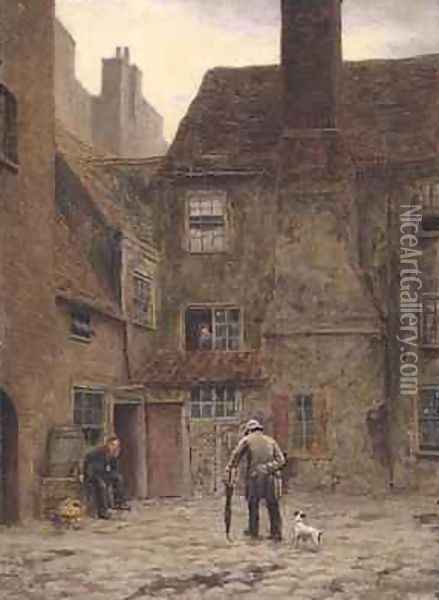The Backyard of the Queens Head Inn No 105 Borough High Street Southwark 1880 Oil Painting - Philip Norman