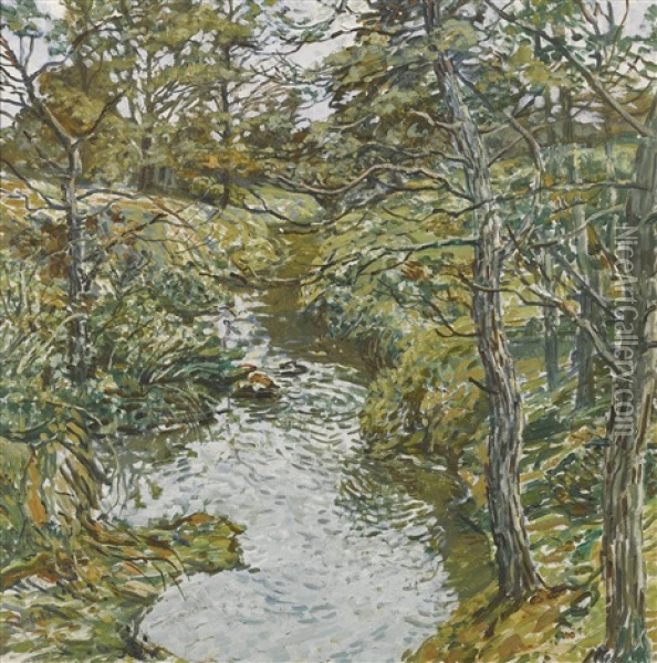 Wandering Brook Oil Painting - Walter Elmer Schofield